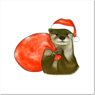 Christmas Otter Posters and Art